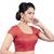Brocade Maroon Princess Cut Padded Short Sleeves Readymade Saree Blouse