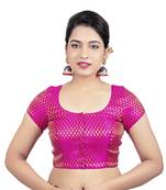 Brocade Rani Princess Cut Padded Short Sleeves Readymade Saree Blouse