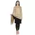 Beige Viscose Rayon Woven Design Striped Shawl