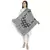 Black & White Viscose Rayon Woven Design Floral Paisley Reversible Shawl