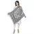 Black & White Viscose Rayon Woven Design Floral Paisley Reversible Shawl