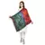 Multicolor Viscose Rayon Woven Design Floral Striped Reversible Shawl