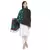 Black & Multicolor Viscose Rayon Woven Design Geometric Animal Print Reversible Shawl