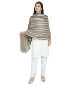 Multicolor Viscose Rayon Woven Design Striped Stole Scarf