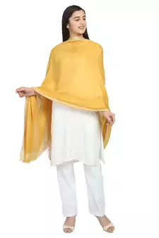 Mustard Viscose Rayon Solid Stole