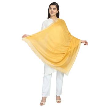Mustard Viscose Rayon Solid Stole 2