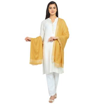 Mustard Viscose Rayon Solid Stole 3