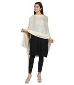 Ivory Viscose Rayon Solid Stole