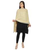 Natural & Navy Viscose Rayon Woven Design Striped Stole