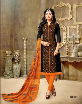 Black multi resham work chanderi salwar 1