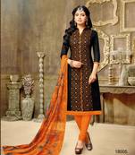Black multi resham work chanderi salwar