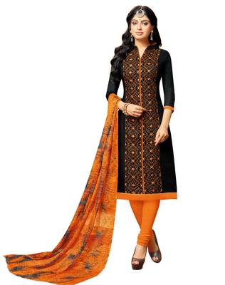 Black multi resham work chanderi salwar 2