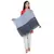 Navy & Light Blue Viscose Rayon Woven Design Colorblock Solid Stole