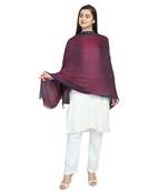 Red & Navy Viscose Rayon Woven Design Chevron Stole