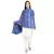 Royal Blue & Multicolor Modal Woven Design Geometric Striped Shawl
