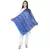Royal Blue & Multicolor Modal Woven Design Geometric Striped Shawl