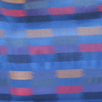 Royal Blue & Multicolor Modal Woven Design Geometric Striped Shawl 4