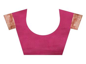 Pink Woven Banarasi Silk Saree With Blouse 4