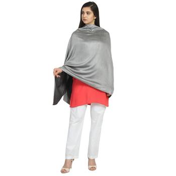 Grey Modal Solid Reversible Shawl 1