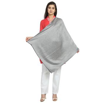 Grey Modal Solid Reversible Shawl 2