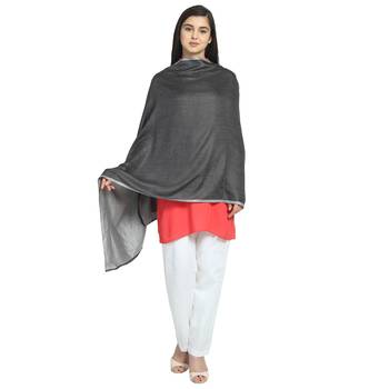 Grey Modal Solid Reversible Shawl 4