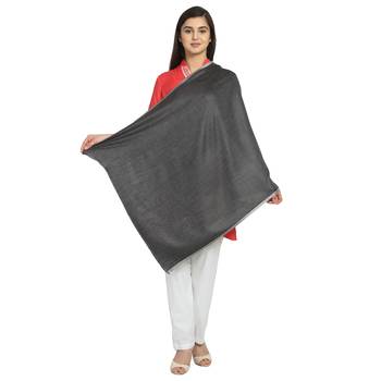 Grey Modal Solid Reversible Shawl 5