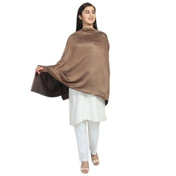 Brown Modal Solid Reversible Shawl 1