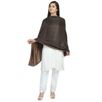 Brown Modal Solid Reversible Shawl 4