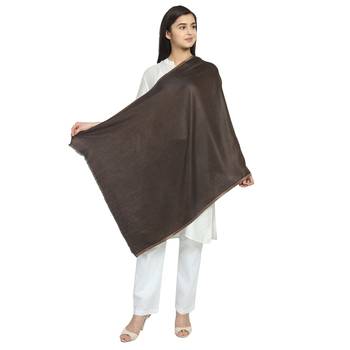 Brown Modal Solid Reversible Shawl 5