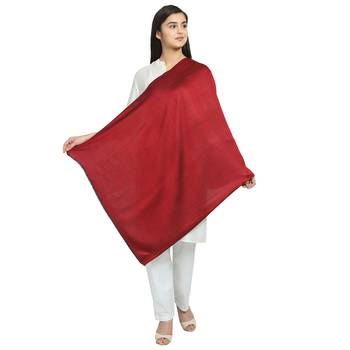 Red Modal Solid Reversible Shawl 2