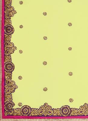 Magenta Embroidered Net Saree With Blouse 4