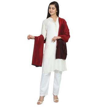 Red Modal Solid Reversible Shawl 3