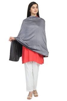 Silver Modal Solid Reversible Shawl