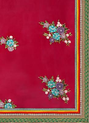 Blue Embroidered Georgette Saree With Blouse 4