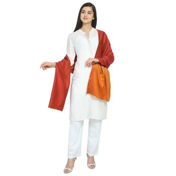 Rust/Orange Modal Solid Reversible Shawl 3