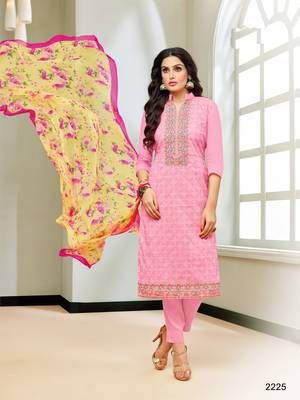 Pink multi resham work cotton salwar 1