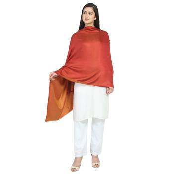 Rust/Orange Modal Solid Reversible Shawl 4