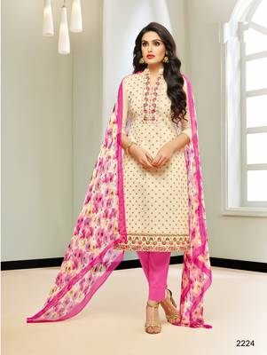 Cream multi resham work cotton salwar 1