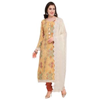 Mustard multi resham work cotton salwar 1
