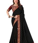Black Embroidered Silk Saree With Blouse