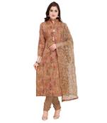 Beige multi resham work cotton salwar
