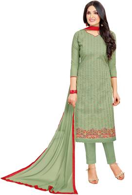 Olive multi resham work cotton salwar 1