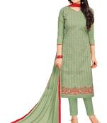 Olive multi resham work cotton salwar