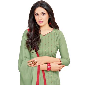 Olive multi resham work cotton salwar 2