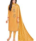 Mustard multi resham work cotton salwar