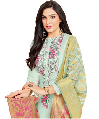 Light-blue multi resham work cotton salwar 2