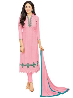 Pink multi resham work cotton salwar 1