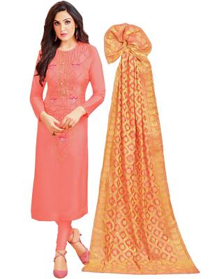 Peach multi resham work cotton salwar 1