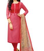 Pink multi resham work chanderi salwar