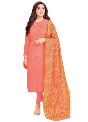 Peach multi resham work cotton salwar 2